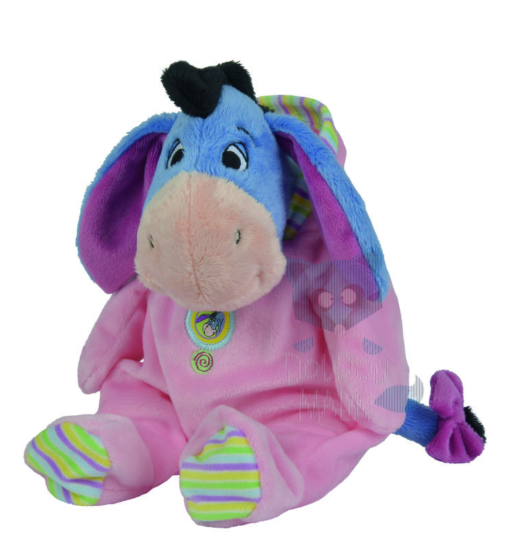  peluche bourriquet âne bleu rose violet pyjama 